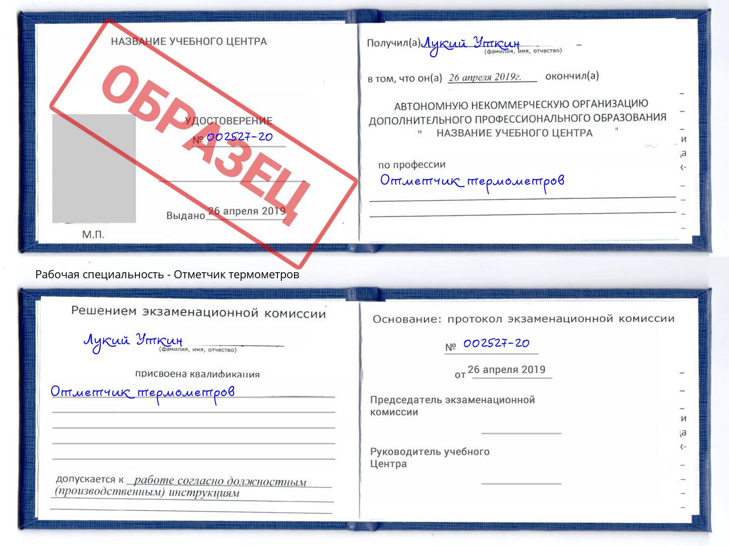 Отметчик термометров Коряжма