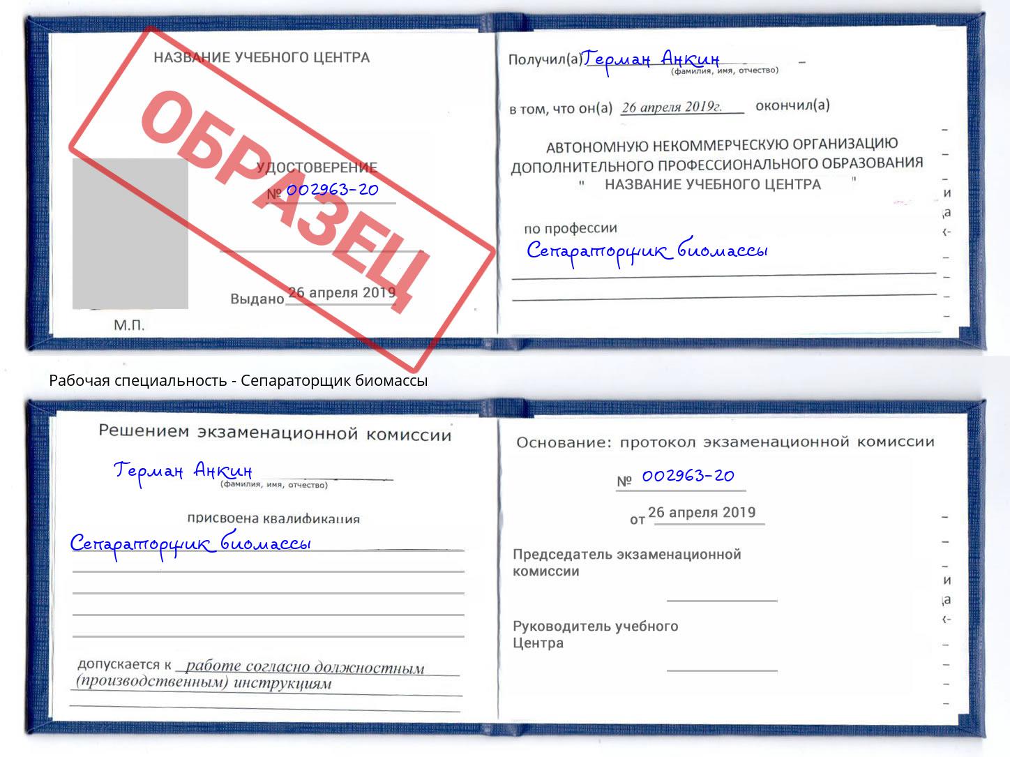 Сепараторщик биомассы Коряжма