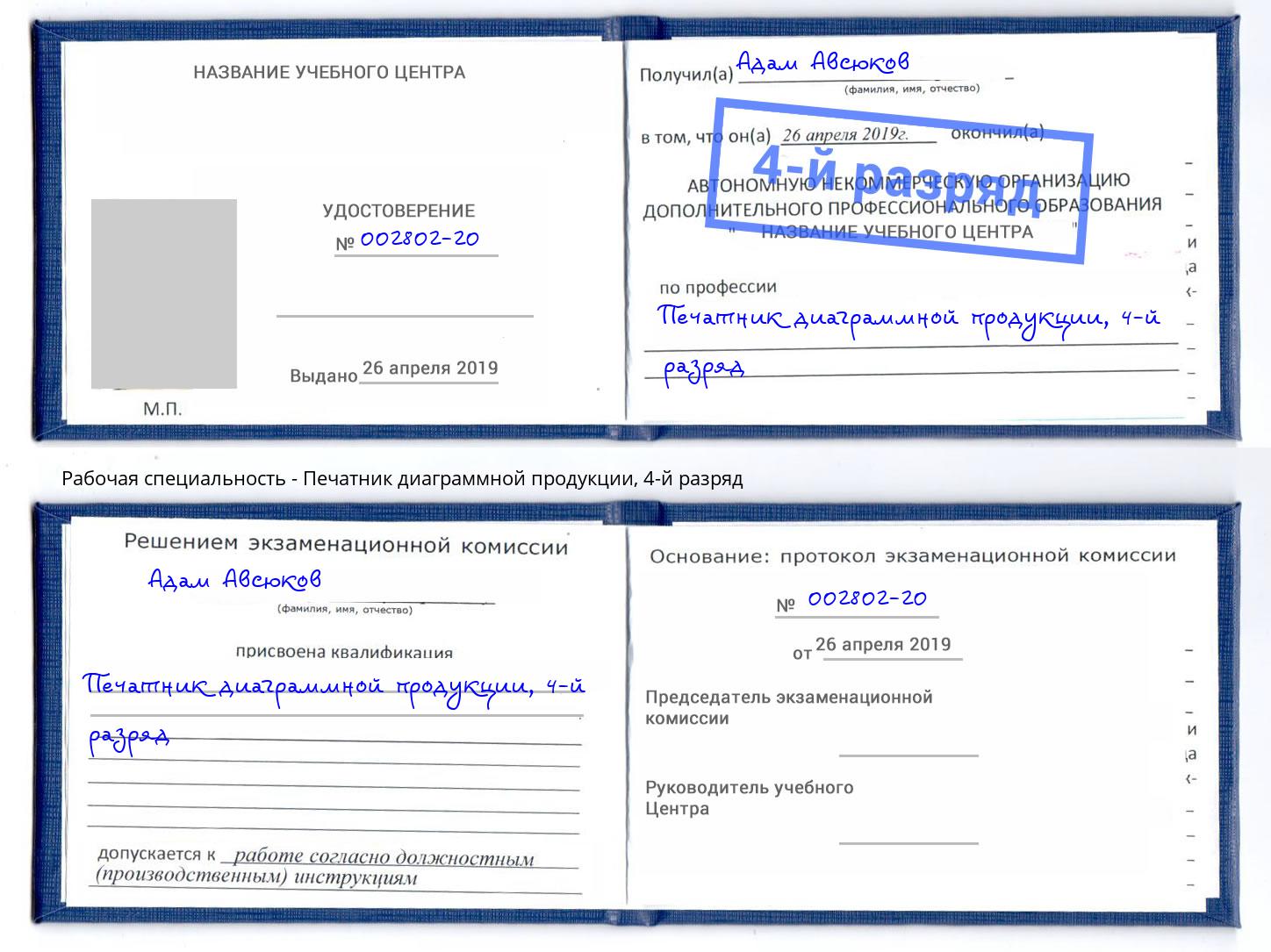 корочка 4-й разряд Печатник диаграммной продукции Коряжма