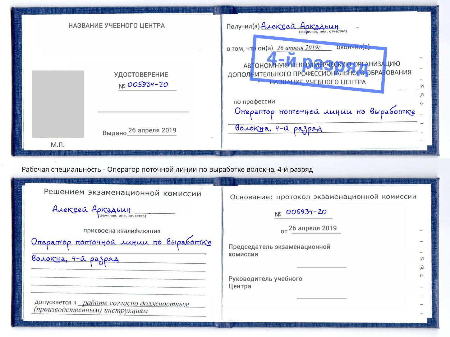 корочка 4-й разряд Оператор поточной линии по выработке волокна Коряжма